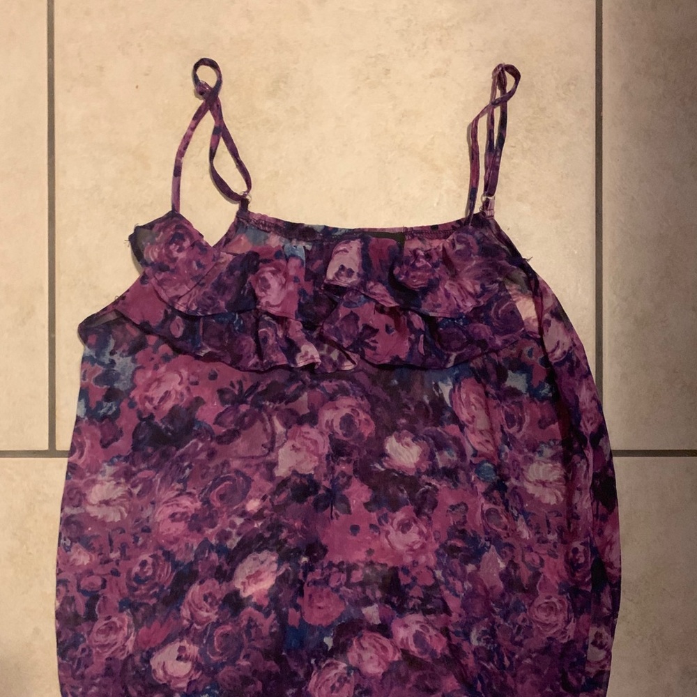 Forever 21 purple floral blouse